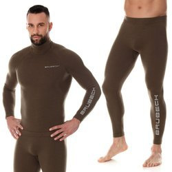 Bielizna termoaktywna męska Brubeck RANGER WOOL Wełna Merino Komplet termiczny do lasu