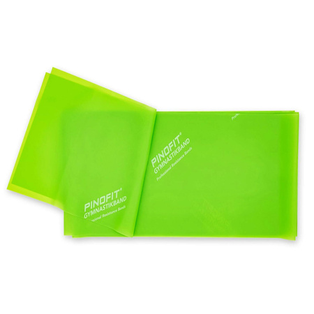 Taśma PINOFIT Gymnastikand Guma do ćwiczeń Limonkowa - lekko mocna Rolka 45 m / 14 cm