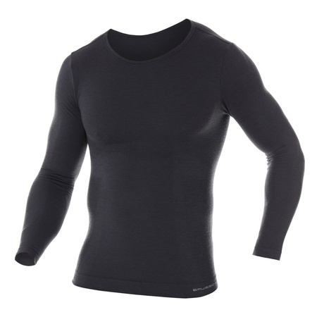 Koszulka męska z długim rękawem BRUBECK COMFORT WOOL Bielizna termoaktywna WEŁNA MERINO