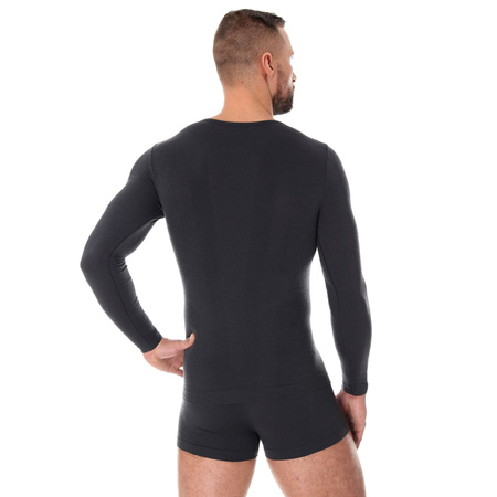 Koszulka męska z długim rękawem BRUBECK COMFORT WOOL Bielizna termoaktywna WEŁNA MERINO