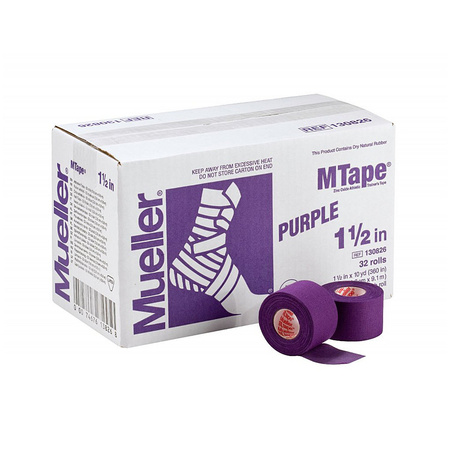 Mueller M-Tape Sztywny taping sportowy taśma impregnowana tlenkiem cynku Rolka 3,8cm x 9m Fioletowa