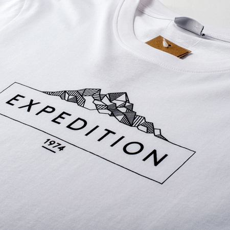 Męska koszulka HI-TEC RENON T-shirt biała bawełniana