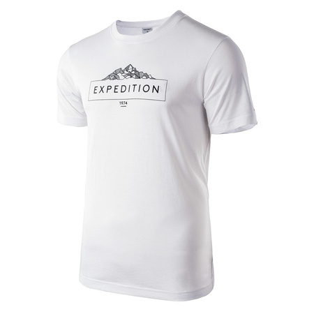 Męska koszulka HI-TEC RENON T-shirt biała bawełniana