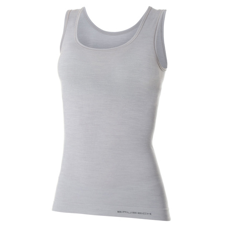Koszulka damska bez rękawów BRUBECK COMFORT WOOL Bielizna termoaktywna WEŁNA MERINO