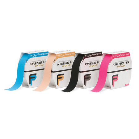 Kinesio Tex Gold Finger Print Taśma do kinesiotapingu rolka 5cm x 31,5m czarna