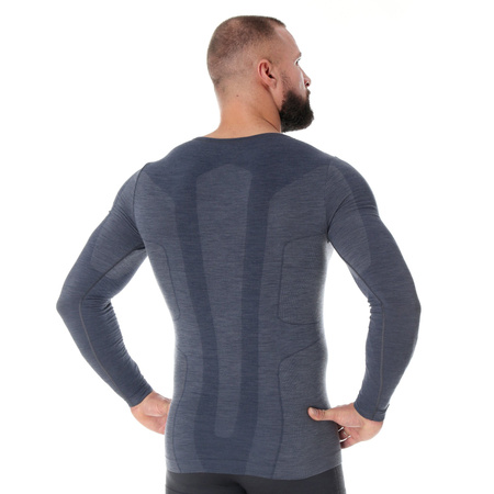 Koszulka męska z długim rękawem BRUBECK COMFORT WOOL Bielizna termoaktywna WEŁNA MERINO