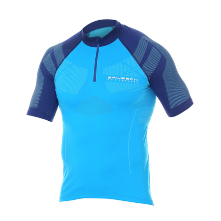 Koszulka rowerowa Brubeck z krótkim rękawem Termoaktywna na zamek UNISEX