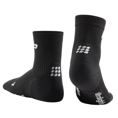 Damskie krótkie skarpetki kompresyjne CEP Dynamic+ Ultralight czarno szare