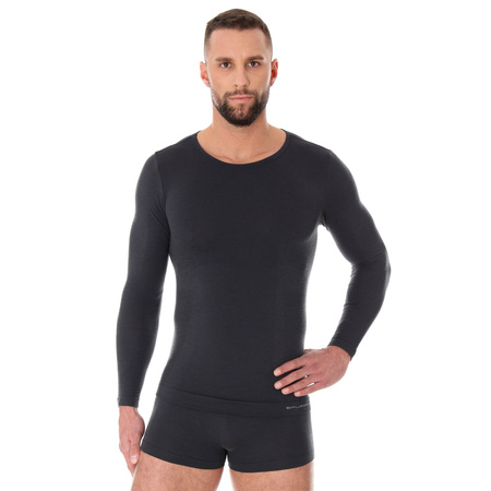 Koszulka męska z długim rękawem BRUBECK COMFORT WOOL Bielizna termoaktywna WEŁNA MERINO