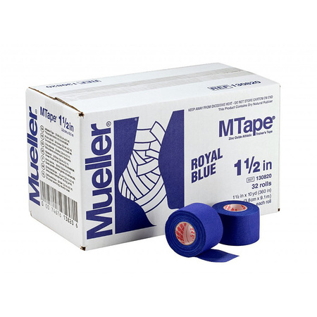 Mueller M-Tape Sztywny taping sportowy taśma impregnowana tlenkiem cynku Rolka 3,8cm x 9m Niebieska