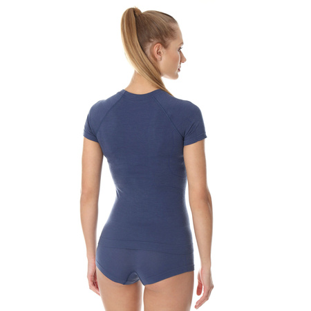 Koszulka damska Brubeck ACTIVE WOOL z krótkim rękawem Bielizna termoaktywna Wełna Merino