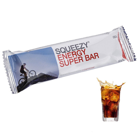 SQUEEZY SUPER ENERGY BAR Baton Energetyczny z kofeiną 50 g Cola