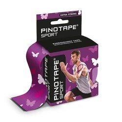 Pino Tape Pro Sport Taśma do kinesiotapingu dla sportowców Rolka 5cm x 5m fioletowe motyle