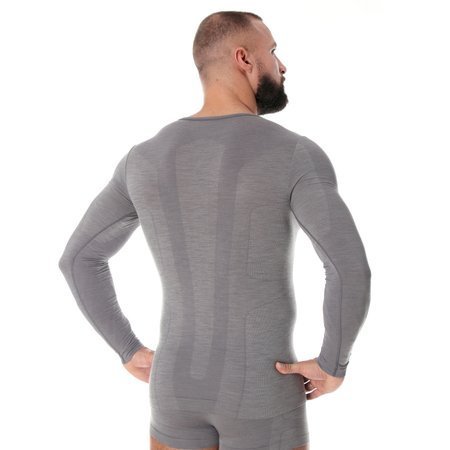 Koszulka męska z długim rękawem BRUBECK COMFORT WOOL Bielizna termoaktywna WEŁNA MERINO