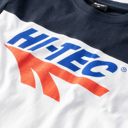 Męska koszulka HI-TEC RETRO T-shirt bawełniana biało-granatowa
