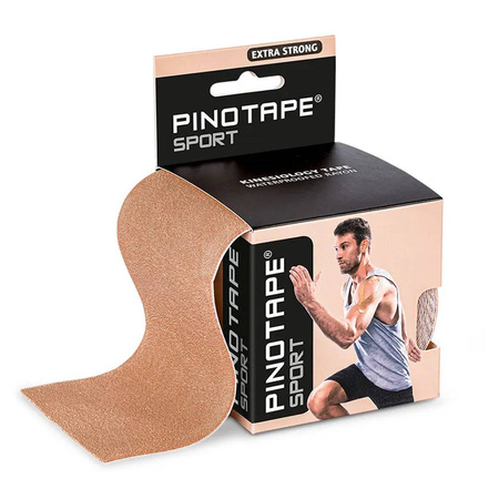 Pino Tape Pro Sport Taśma do kinesiotapingu dla sportowców Rolka XL 7,5cm x 5m beżowa